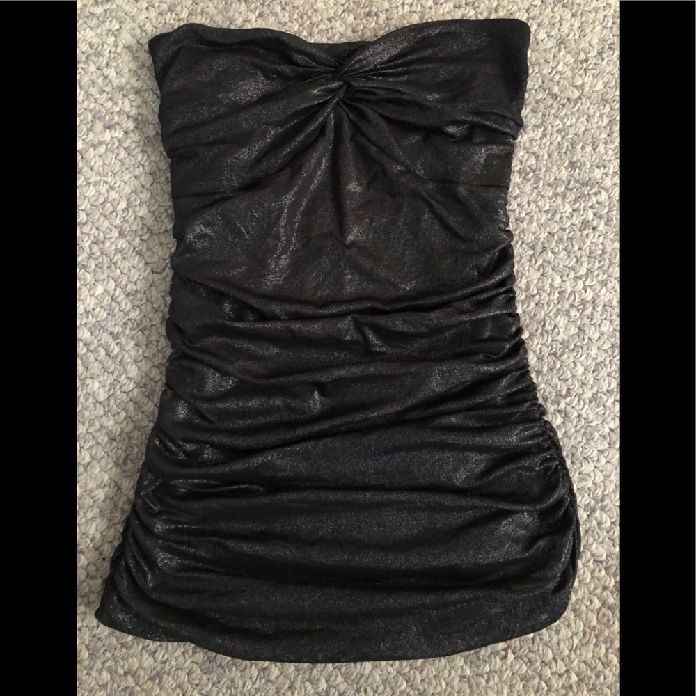 Black shimmer tube top